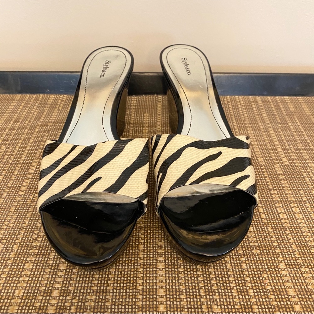 Style & Co Zebra Print Platform Wedge Sandals - image 2